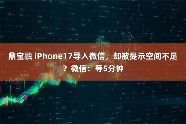 鼎宝融 iPhone17导入微信，却被提示空间不足？微信：等5分钟